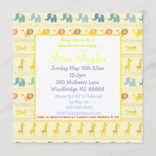 Yellow Baby Baby Shower-uitvindingen Kaart