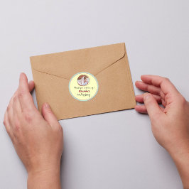 Yellow Baby Girl/Boy Thank You Birthday Ronde Sticker