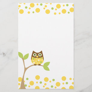 Yellow Baby Owl Briefpapier