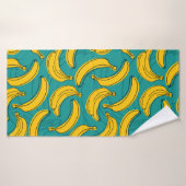 yellow banana with black outline seamless pattern  (Serviette de bain)