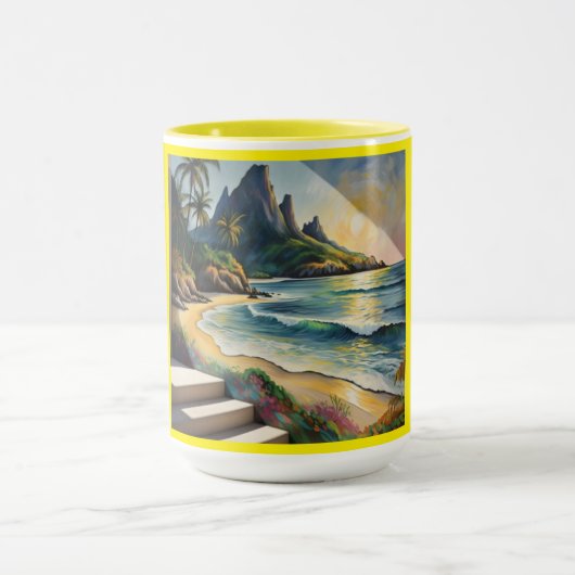 Yellow Beach Sunset Mug (Centre)