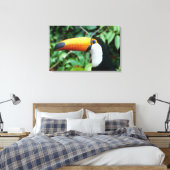 Yellow Beaked Toucan Canvas Afdruk (Insitu (Slaapkamer))