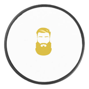 Yellow Beard Hockey Puck