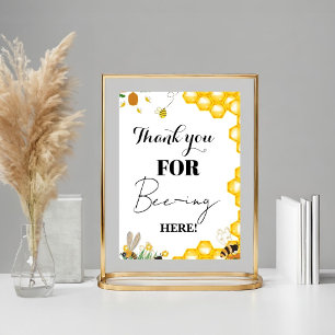 Yellow Bee Dank u Baby shower cadeau & Kaart Poster