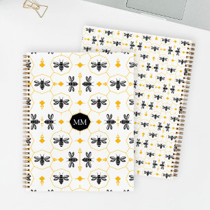 Yellow Bee Monogrammed To-do lijst Notitieboek voo