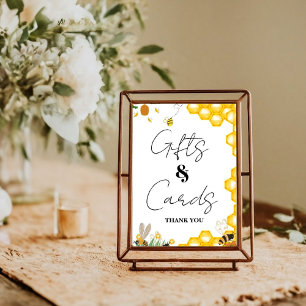 Yellow Bee Thanksgiving Baby shower cadeau & Kaart Poster