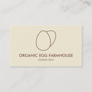 Yellow Beige Farmhouse Chicken Egg Visitekaartje