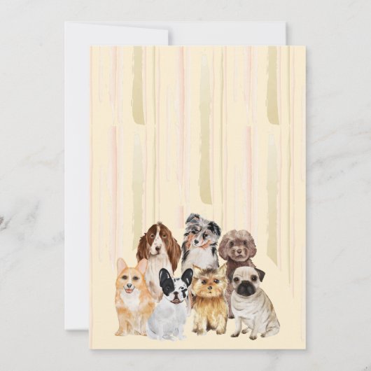 Yellow Beige Oh Baby Dogs Kaart (Achterkant)