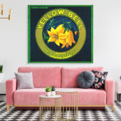 Yellow Bell Apple Crate LabelLewiston, ID Canvas Afdruk (Insitu (Woonkamer))