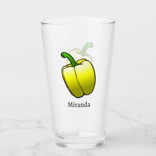 Yellow Bell Pepper Glas (Voorkant)