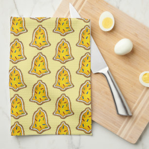 Yellow Bell Sprinkles Cookie Holiday Kerstmis Theedoek