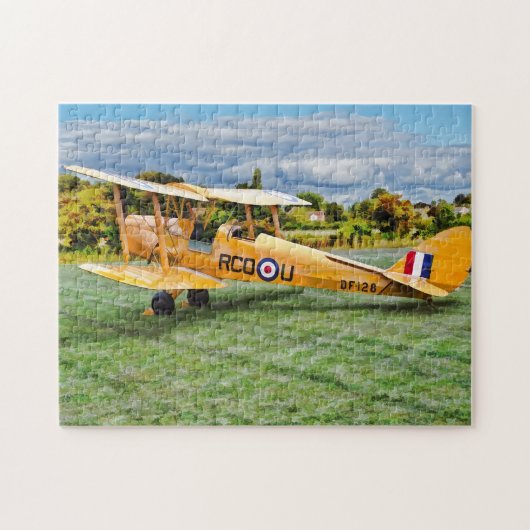 Yellow Bi Plane jigzaag Legpuzzel (Horizontaal)