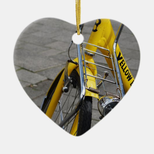 Yellow Bike Amsterdam Keramisch Ornament (Voorkant)