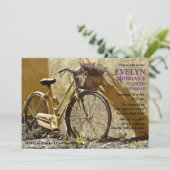 Yellow Bike Invitation Kaart (Staand voorkant)