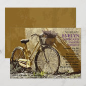 Yellow Bike Invitation Kaart (Voorkant / Achterkant)