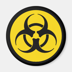 Yellow Biohazard Symbol Magnet Magneet