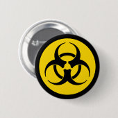 Yellow Biohazard Symbool Ronde Button 5,7 Cm (Voorkant /achterkant)