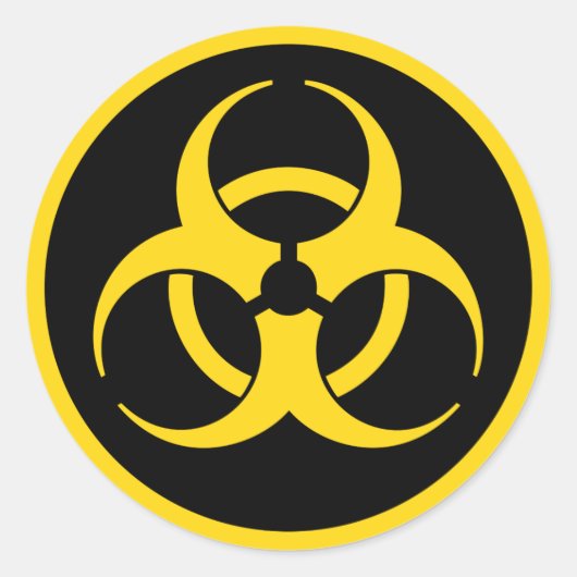 Yellow Biohazard Symbool Ronde Sticker (Voorkant)