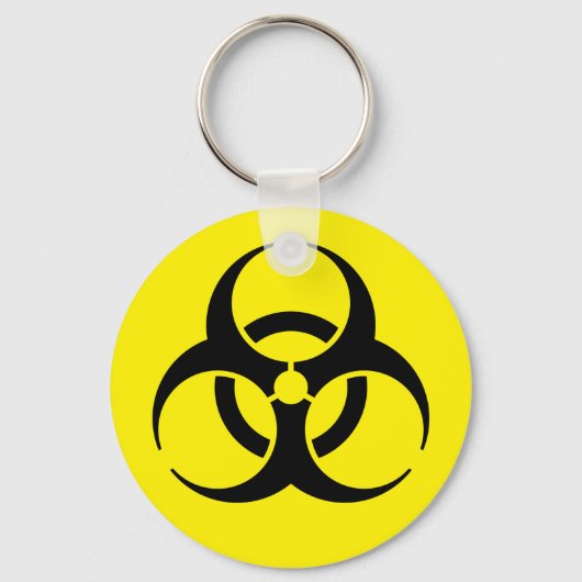 Yellow Biohazard Symbool Warning Sign. Sleutelhanger (Voorkant)