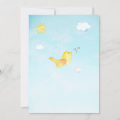 ** Yellow Birdie Sky Cloud Baby shower Uitnodiging (Achterkant)