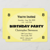 Yellow Birthday Invitation Kaart (Voorkant / Achterkant)
