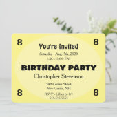Yellow Birthday Invitation Kaart (Staand voorkant)