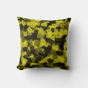 Yellow Black Cubism Abstract Pattern Kussen