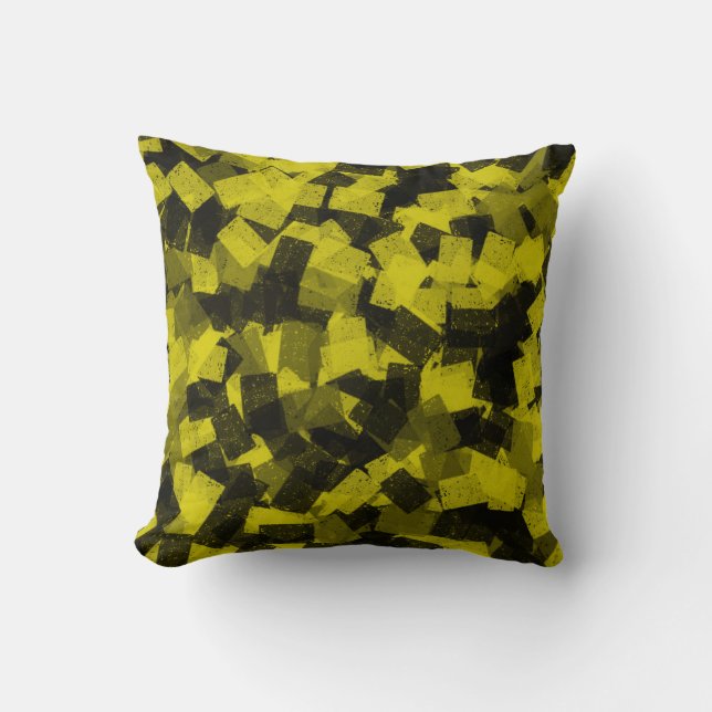 Yellow Black Cubism Abstract Pattern Kussen (Voorkant)