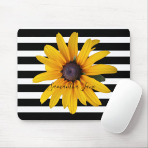 Yellow Black-Eyed Susan Photo Black Stripe Mouse P Muismat