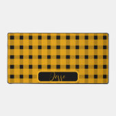 Yellow Black Gingham Pattern Bureaumat (Voorkant)
