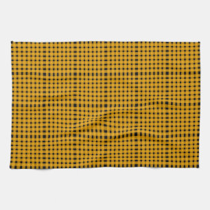 Yellow Black Gingham Pattern Theedoek
