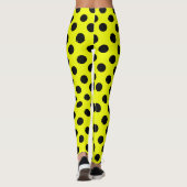 Yellow Black Polka Dots Leggings (Achterkant)