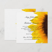 Yellow Black Sunflower Weduwinguitnodiging Kaart (Voorkant / Achterkant)