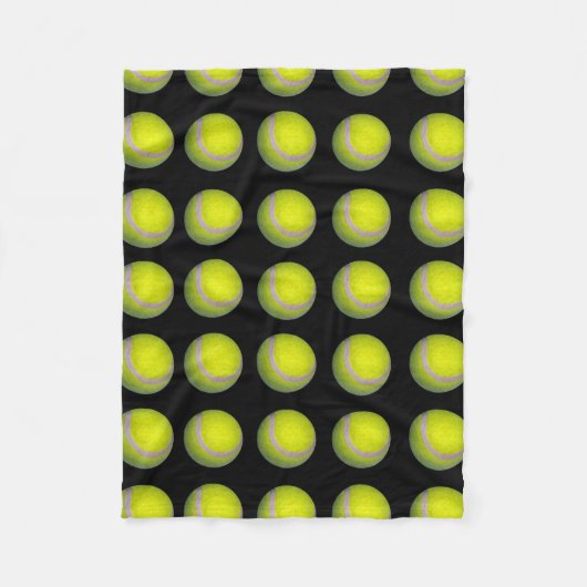Yellow Black Tennis Ball Pattern; Fleece Deken (Voorkant)