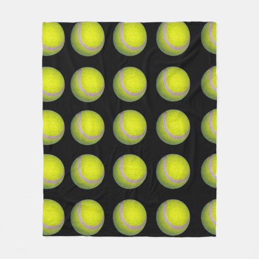 Yellow Black Tennis Ball Pattern; Fleece Deken (Voorkant)