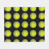 Yellow Black Tennis Ball Pattern; Fleece Deken (Voorkant (Horizontaal))