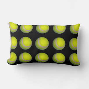 Yellow Black Tennis Ball Pattern; Kussen