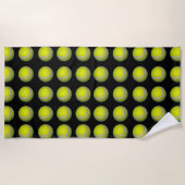 Yellow Black Tennis Ball Pattern; Strandlaken (Voorkant)