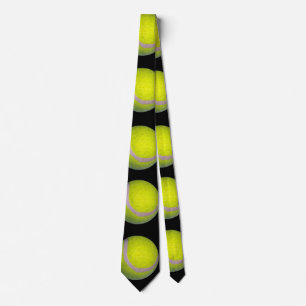 Yellow Black Tennis Ball Pattern; Stropdas
