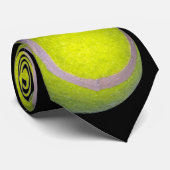 Yellow Black Tennis Ball Pattern; Stropdas (Opgerold)