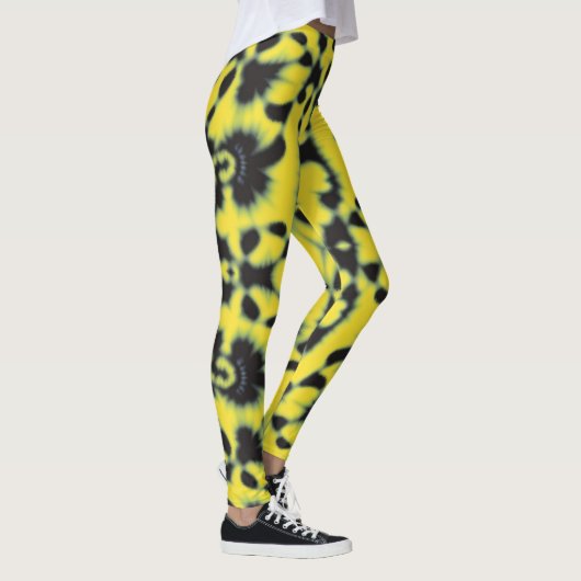 Yellow Black Tie Dye Leggings (Rechts)