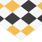 Yellow Black White Checkered Pattern Design  Tafelkleed (Gekanteld)