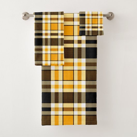 Yellow Black White Flannel Tartan Pattern Design