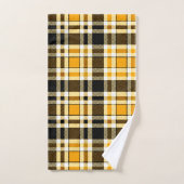 Yellow Black White Flannel Tartan Pattern Design (Serviette à main)