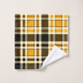 Yellow Black White Flannel Tartan Pattern Design (Gant de toilette)