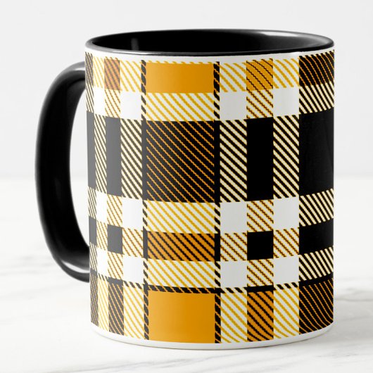 Yellow Black White Flannel Tartan Pattern Design  Mok