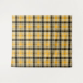 Yellow Black White Flannel Tartan Pattern Design  Wandkleed (Voorkant (horizontaal))