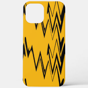 Yellow Black Zigzag Pattern iPhone 12 Pro Max Hoesje