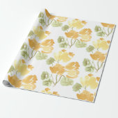 Yellow Bloom Matte Wrapping Paper Cadeaupapier (Uitgerold)