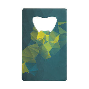 Yellow Blue Abstract Geometric Pyramid Patroon Kredietkaart Flessenopener